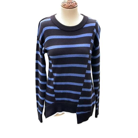 Simply Vera Wang Asymmetric Striped Pullover Sweater Women's Size XS - Picture 1 of 9